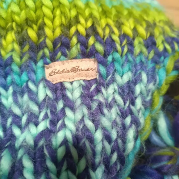 Eddie Bauer fleece lined winter pom beanie nordic hat - Picture 8 of 8